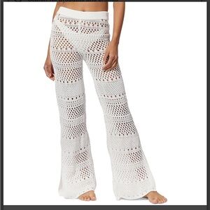Solid and Striped Logan Crochet White Beach Pants - size large